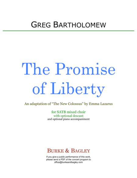 Free Sheet Music The Promise Of Liberty Satb