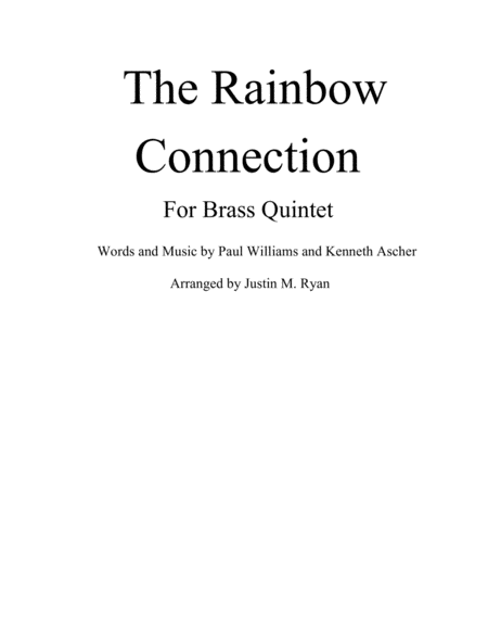 Free Sheet Music The Rainbow Connection Brass Quintet