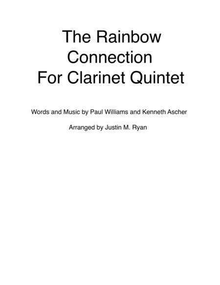 The Rainbow Connection Clarinet Quintet Sheet Music