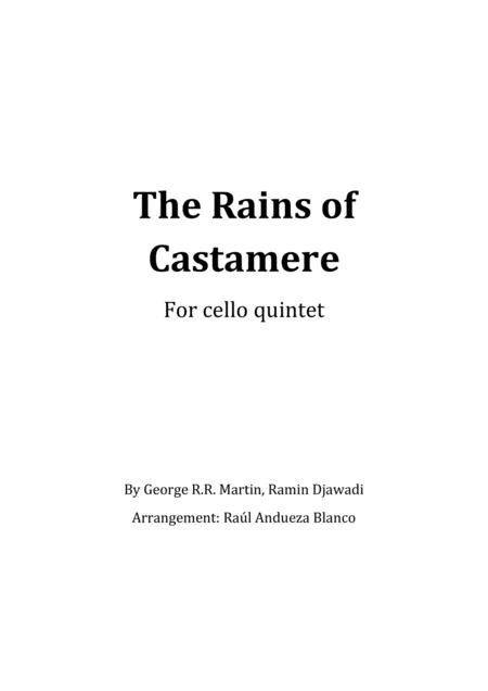 Free Sheet Music The Rains Of Castamere Cello Quintet