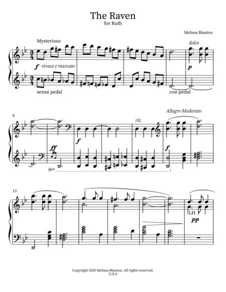 Free Sheet Music The Raven Early Advanced Piano Solo