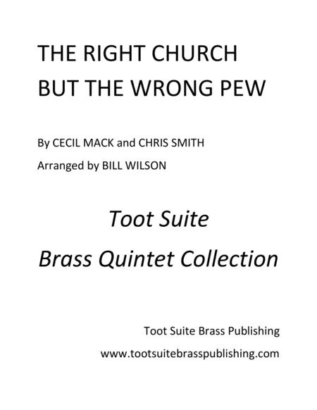 The Right Church But The Wrong Pew Sheet Music