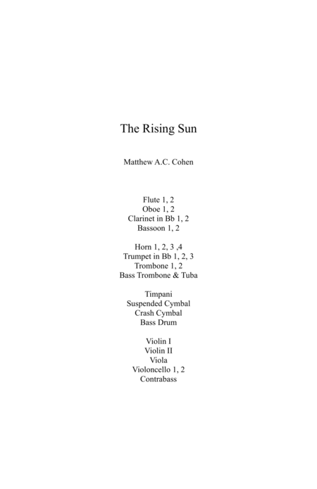 Free Sheet Music The Rising Sun