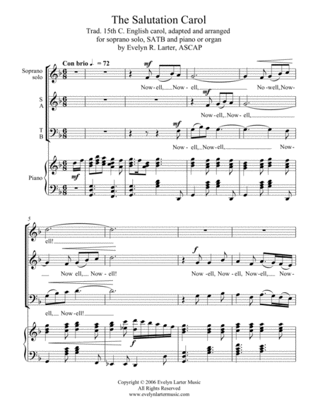 Free Sheet Music The Salutation Carol