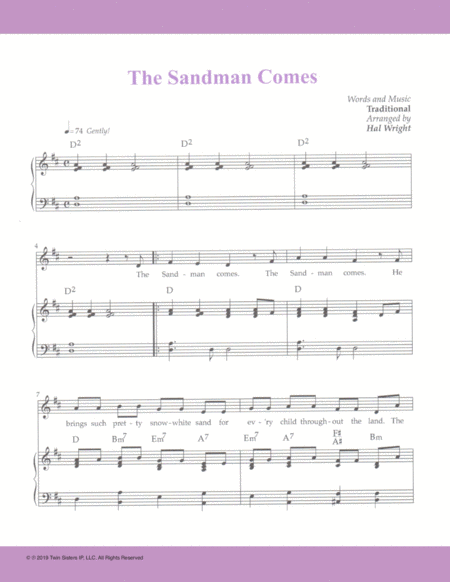 Free Sheet Music The Sandman Comes