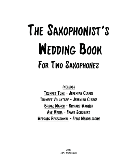 The Saxophonists Wedding Book Sheet Music