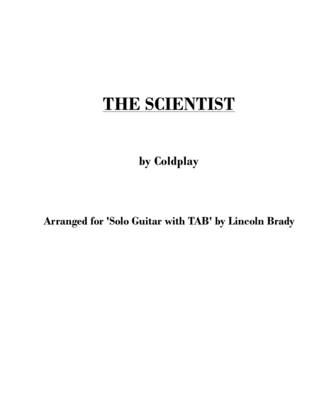 The Scientist By Coldplay Solo Guitar With Tab Sheet Music