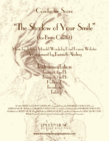 The Shadow Of Your Smile For Brass Quintet Sheet Music