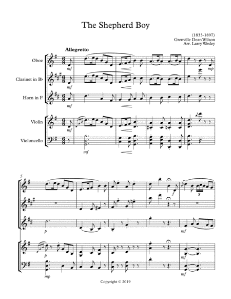 The Shepherd Boy Sheet Music