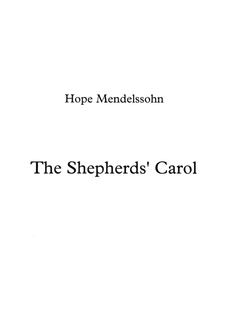 Free Sheet Music The Shepherds Carol