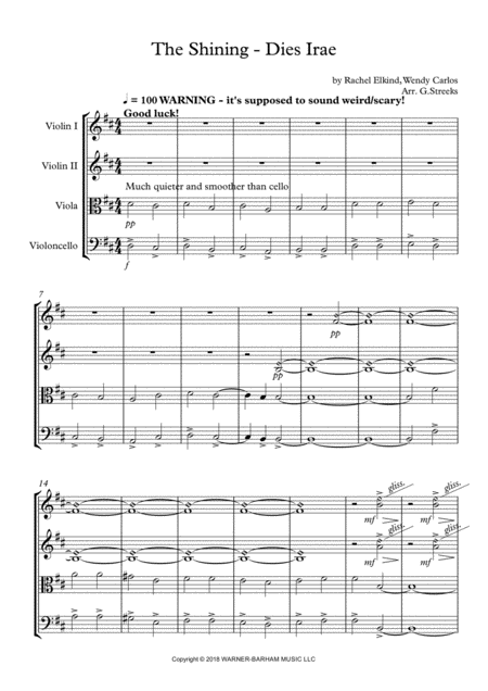 The Shining Main Theme Sheet Music