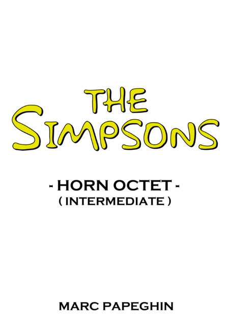 The Simpsons Theme French Horn Octet Intermediate Level Sheet Music