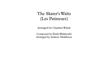 The Skaters Waltz Arranged For Chamber Wind Ensemble Sheet Music