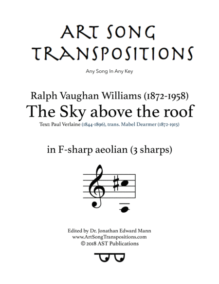 Free Sheet Music The Sky Above The Roof F Sharp Minor