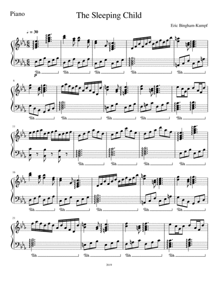 Free Sheet Music The Sleeping Child