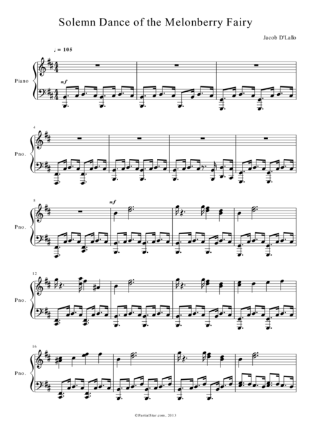 Free Sheet Music The Solemn Dance Of The Melonberry Fairy