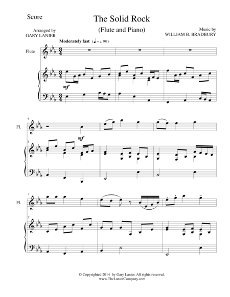 The Solid Rock Flute Piano And Flute Part Sheet Music