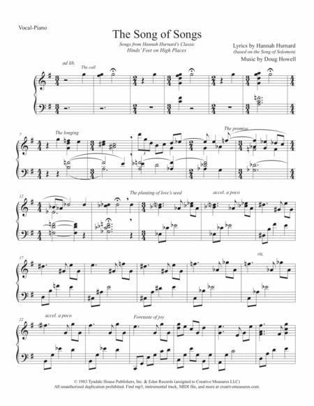 Free Sheet Music The Song Of Songs