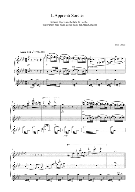 The Sorcerers Apprentice Piano Solo Sheet Music