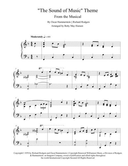 Free Sheet Music The Sound Of Music Theme