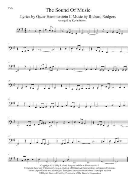 The Sound Of Music Tuba Sheet Music