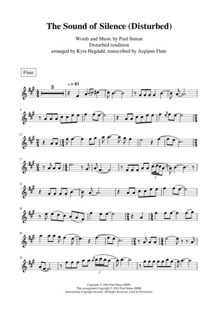 Free Sheet Music The Sound Of Silence Flute Disturbed