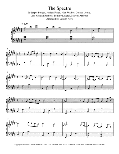 Free Sheet Music The Spectre