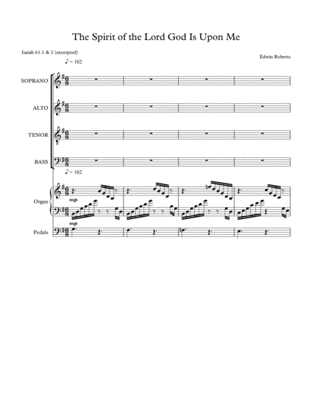 The Spirit Of The Lord God Is Upon Me Sheet Music