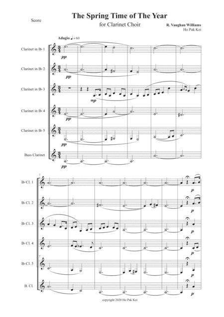 The Spring Of The Year For Clarinet Choir Sheet Music