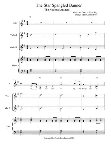 The Star Spangled Banner Alto And Violin Duet Sheet Music