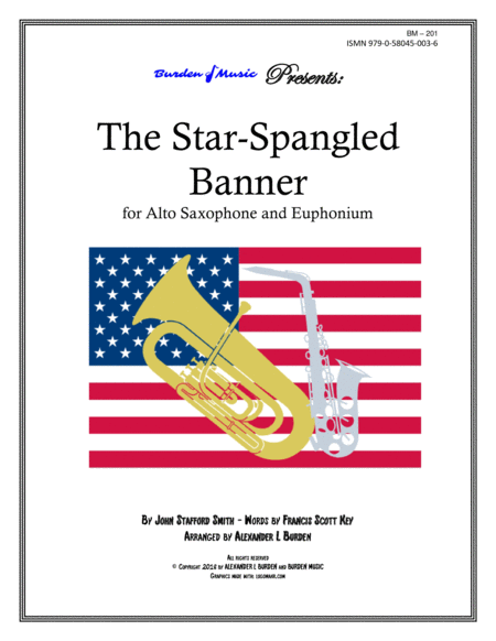 The Star Spangled Banner Duet For Alto Saxophone And Euphonium Sheet Music