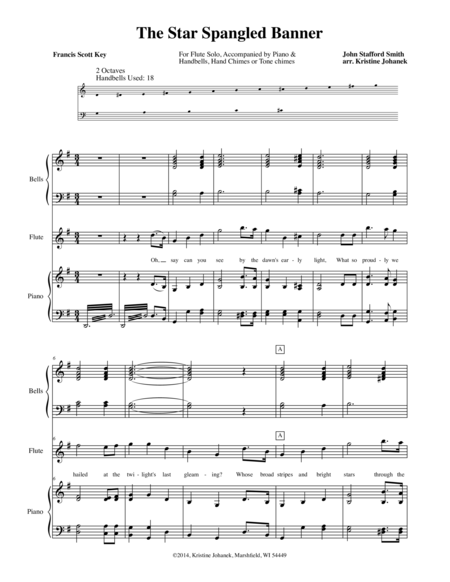 The Star Spangled Banner Flute And Bells Sheet Music