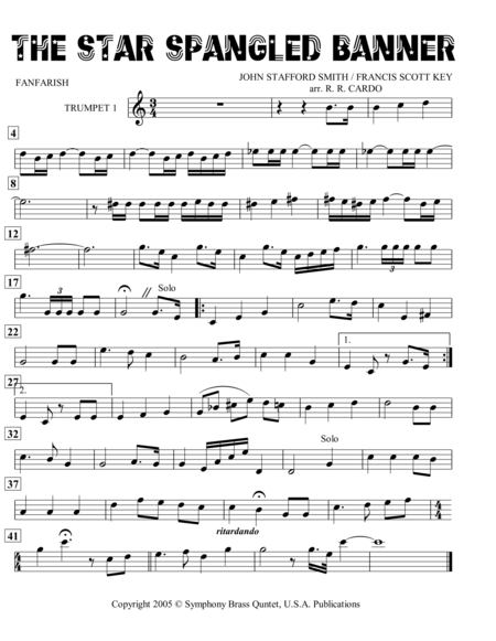 Free Sheet Music The Star Spangled Banner With Optional Intro
