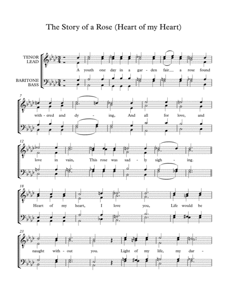 The Story Of A Rose Heart Of My Heart Sheet Music