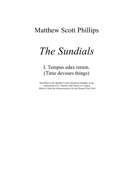 The Sundials I Tempus Edax Rerum Time Devours Things Sheet Music