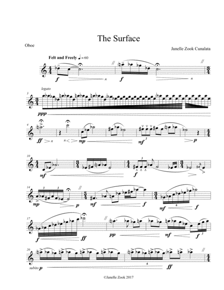 The Surface Oboe Sheet Music