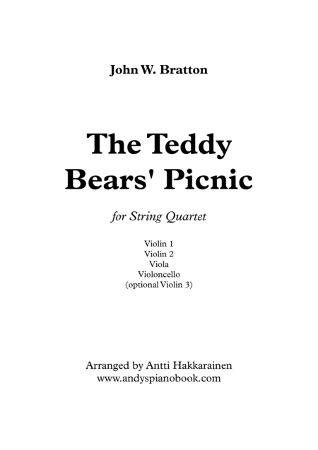 The Teddy Bears Picnic String Quartet Sheet Music