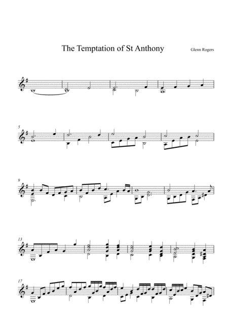 The Temptation Of St Anthony For Solo Classical Guitar Sheet Music