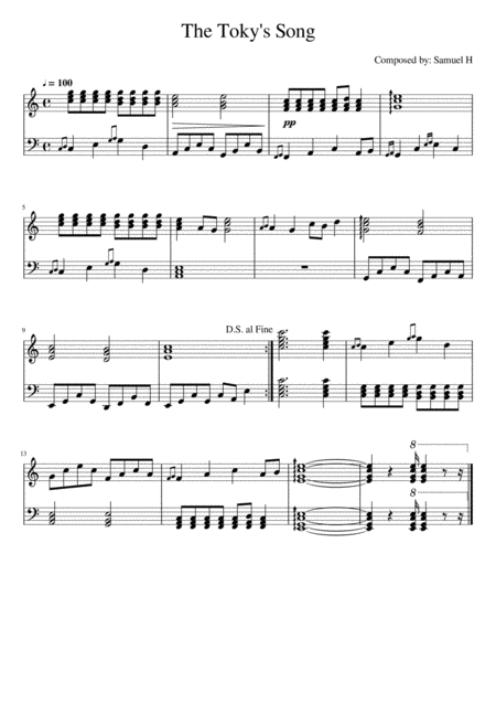 The Tokys Song Sheet Music