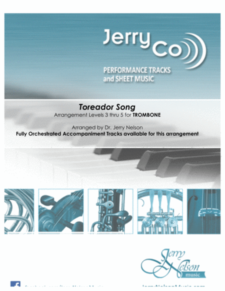 Free Sheet Music The Toreador Song Bizet Arrangements Level 3 5 For Trombone Written Acc