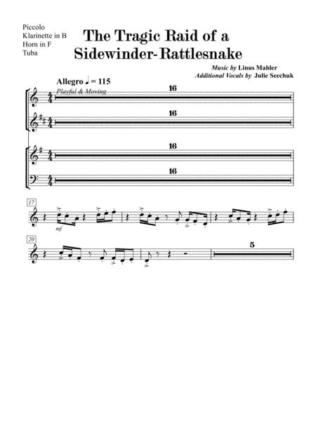 The Tragic Raid Of A Sidewinder Rattlesnake Excerpt Collection Sheet Music