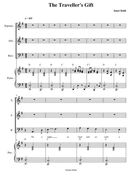 Free Sheet Music The Travellers Gift