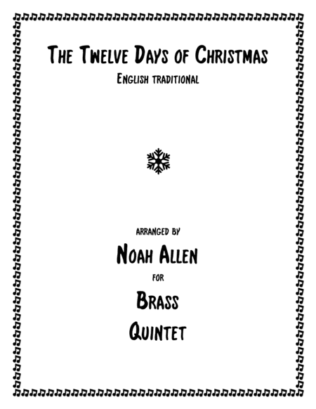 The Twelve Days Of Christmas Brass Quintet Sheet Music