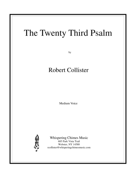Free Sheet Music The Twenty Third Psalm Medium Voice