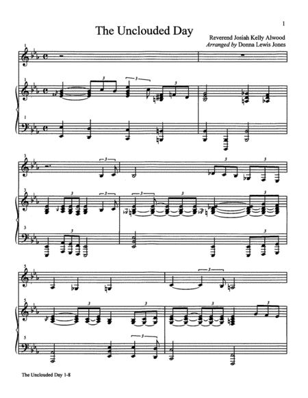 The Unclouded Day Piano Sax Sheet Music