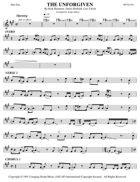 The Unforgiven Alto Sax Sheet Music