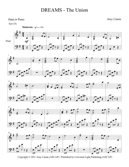 The Union From Dreams The Love Within Sheet Music