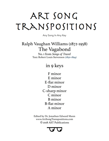 The Vagabond In 9 Keys F E E Flat D C Sharp C B B Flat A Minor Sheet Music