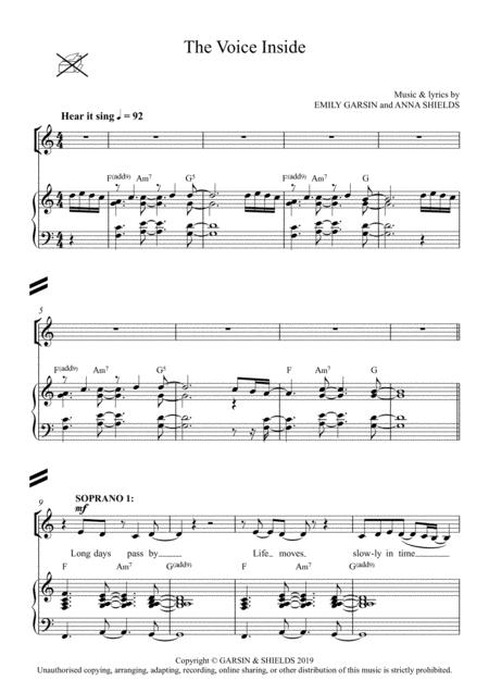 The Voice Inside Ssaat Choir With Piano Sheet Music