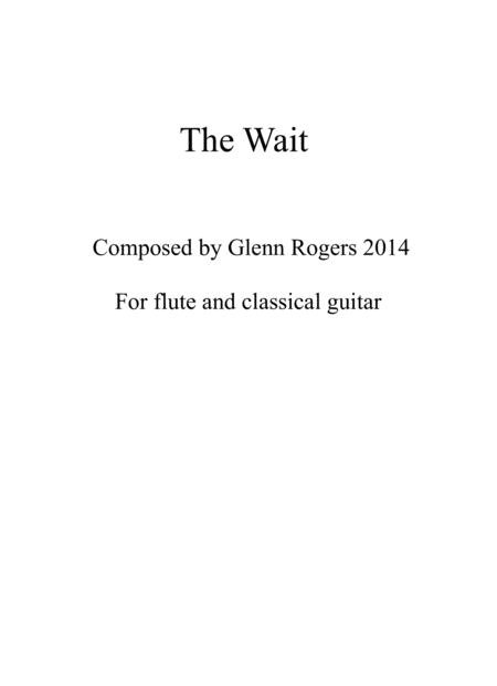 Free Sheet Music The Wait For Classical Guitar And Flute